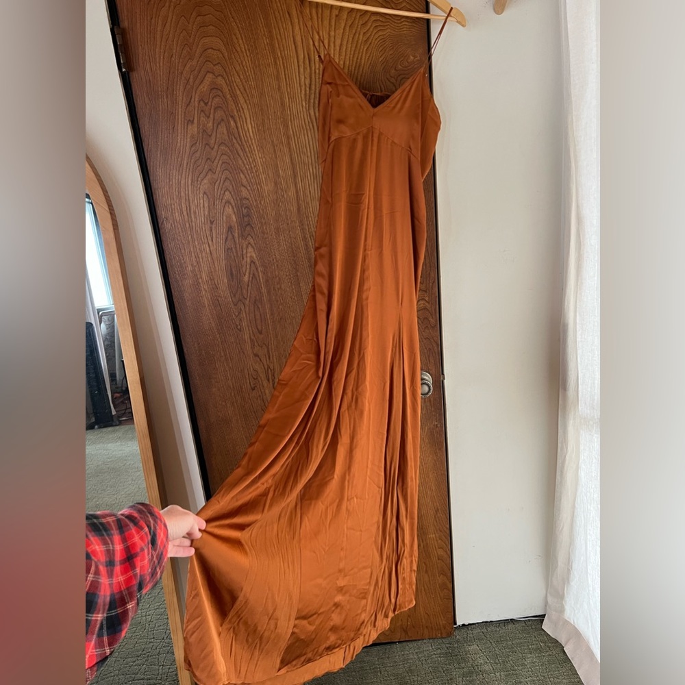 Zara Copper Maxi Dress size M NWT